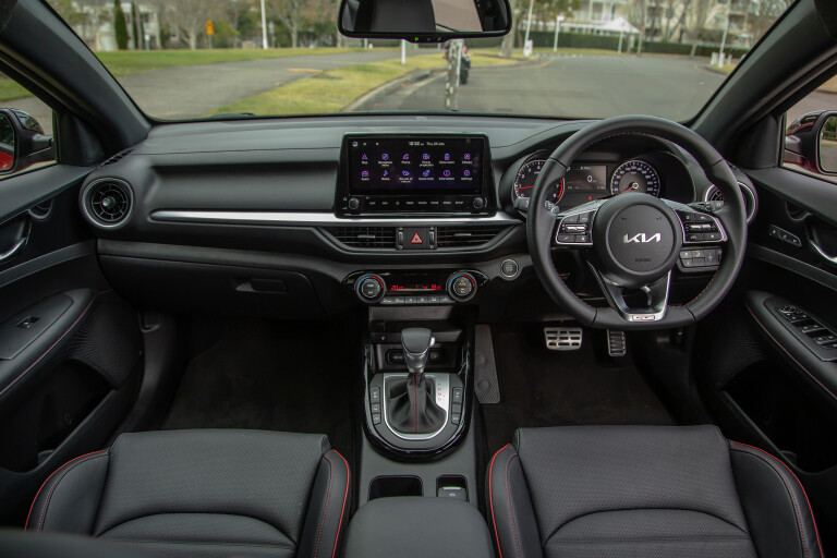 Which Car Car Reviews 2022 Kia Cerato GT Red Hatch Interior